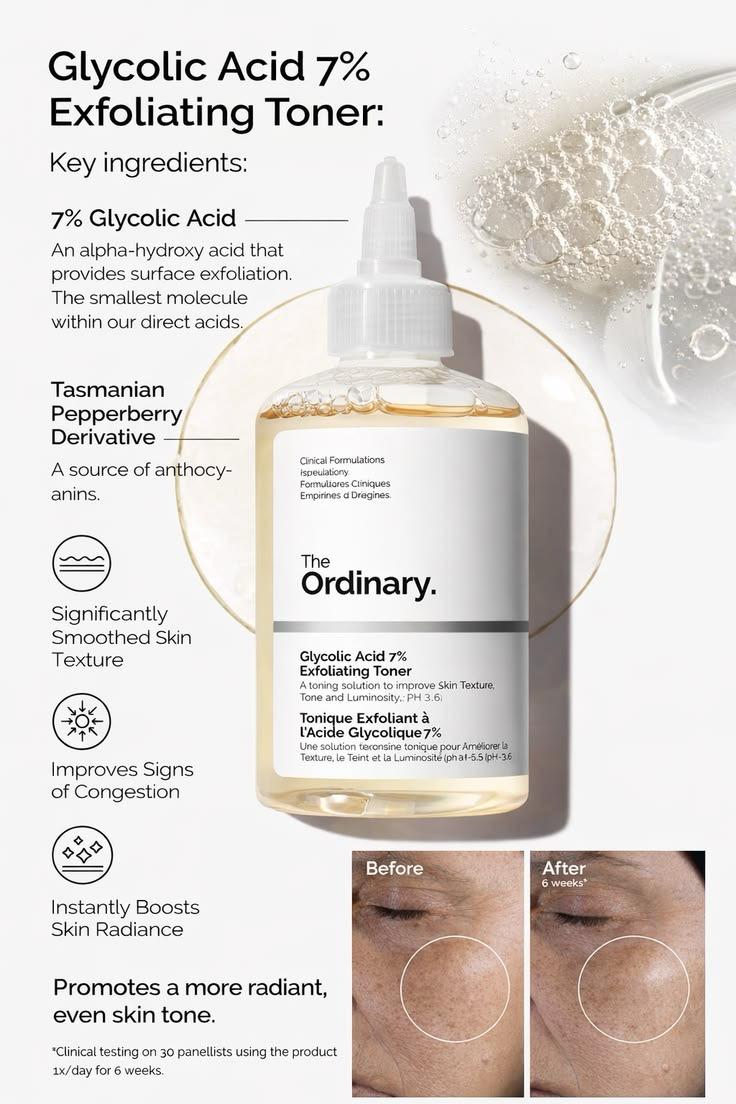 The Ordinary Glycolic Acid 7% Exfoliating Toner 240ml