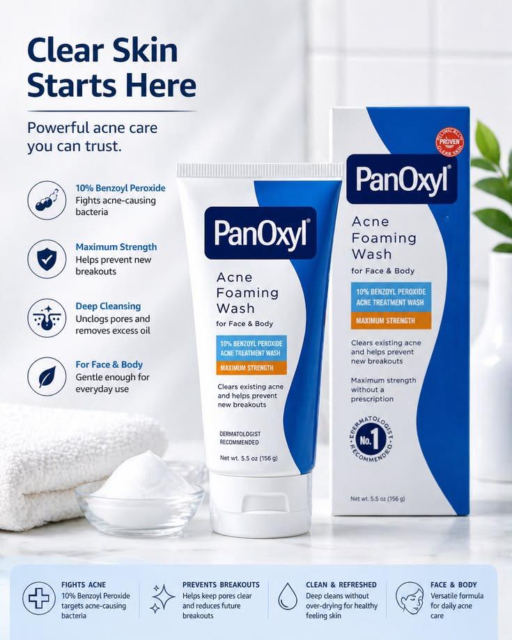 PanOxyl Acne Foaming Wash Benzoyl Peroxide 10%